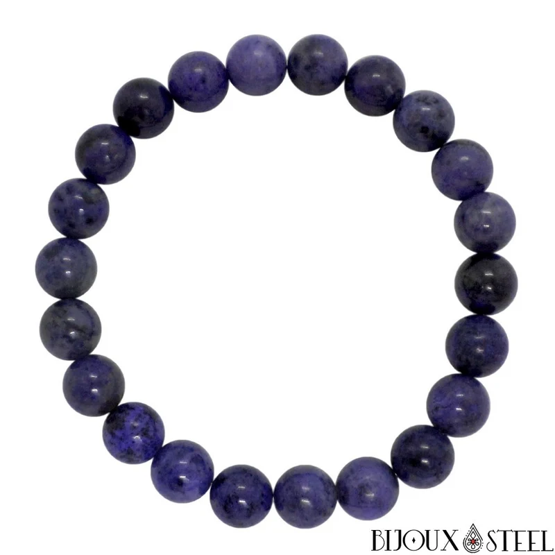 Bracelet en perles de dumortiérite 8mm