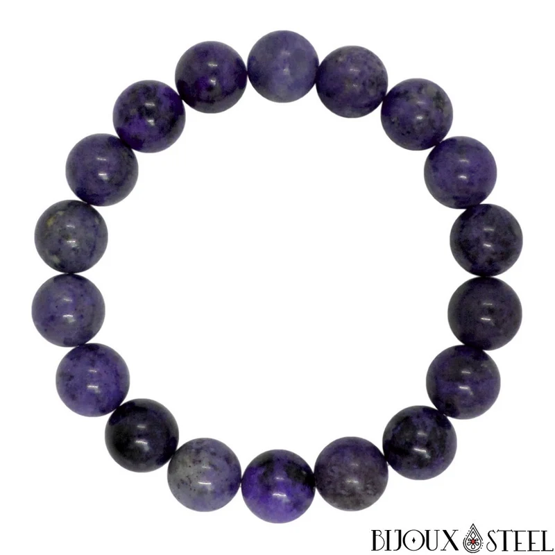 Bracelet en perles de dumortiérite 10mm