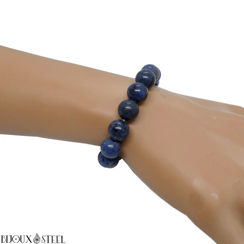 Bracelet en perles de dumortiérite 10mm