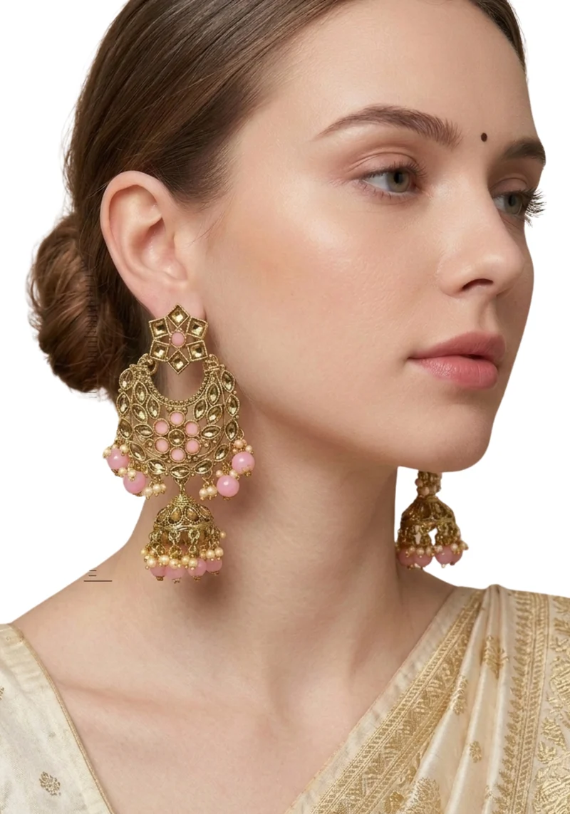 Boucles Indiennes Rathini – Rose poudré