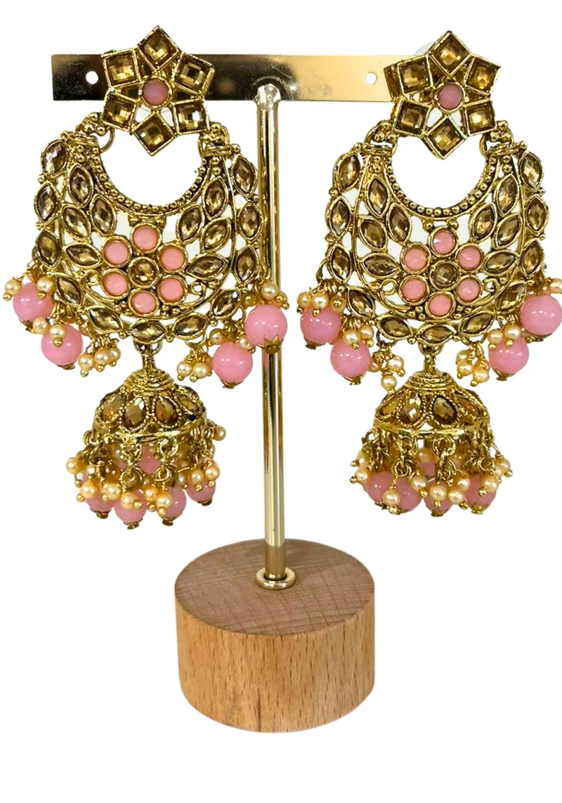 Boucles Indiennes Rathini – Rose poudré