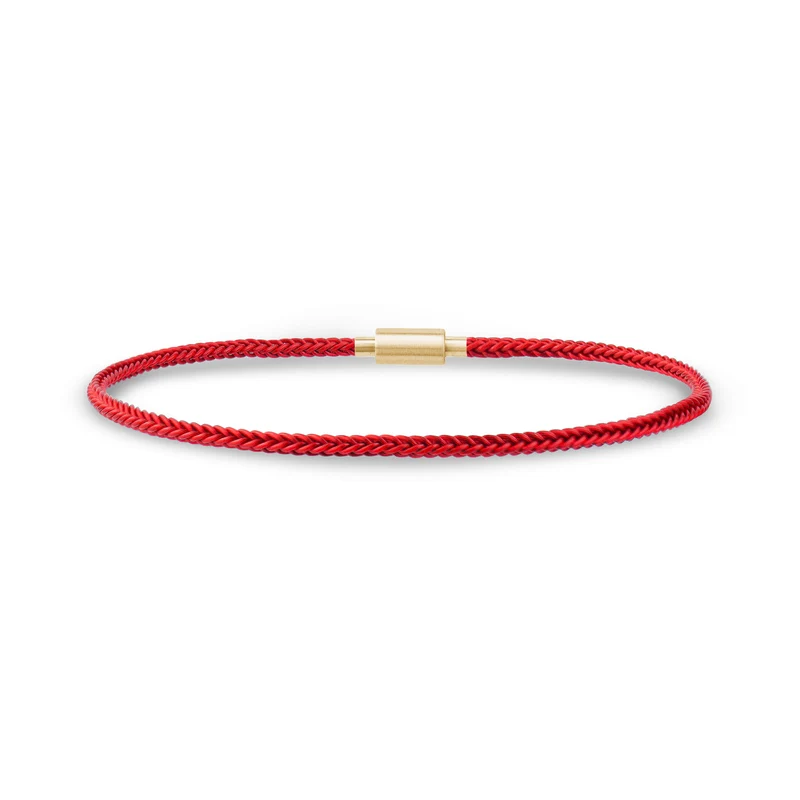 Bracelet de protection en cordon rouge et or