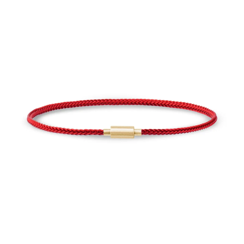 Bracelet de protection en cordon rouge et or
