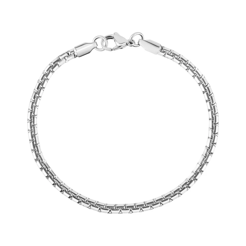 Bracelet à maillons plats et ronds