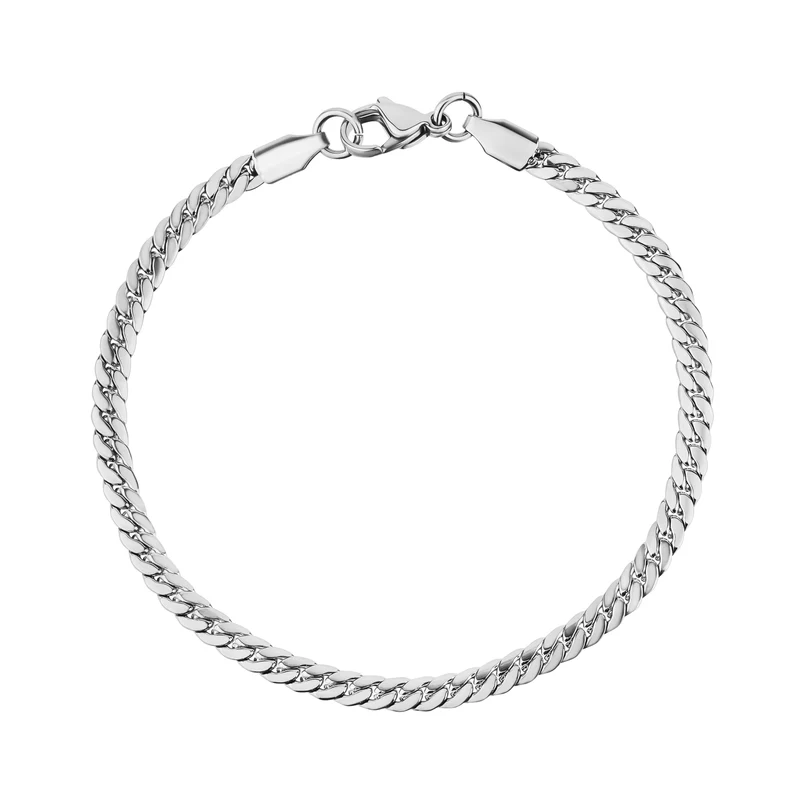Bracelet plat à maillons cubains Miami