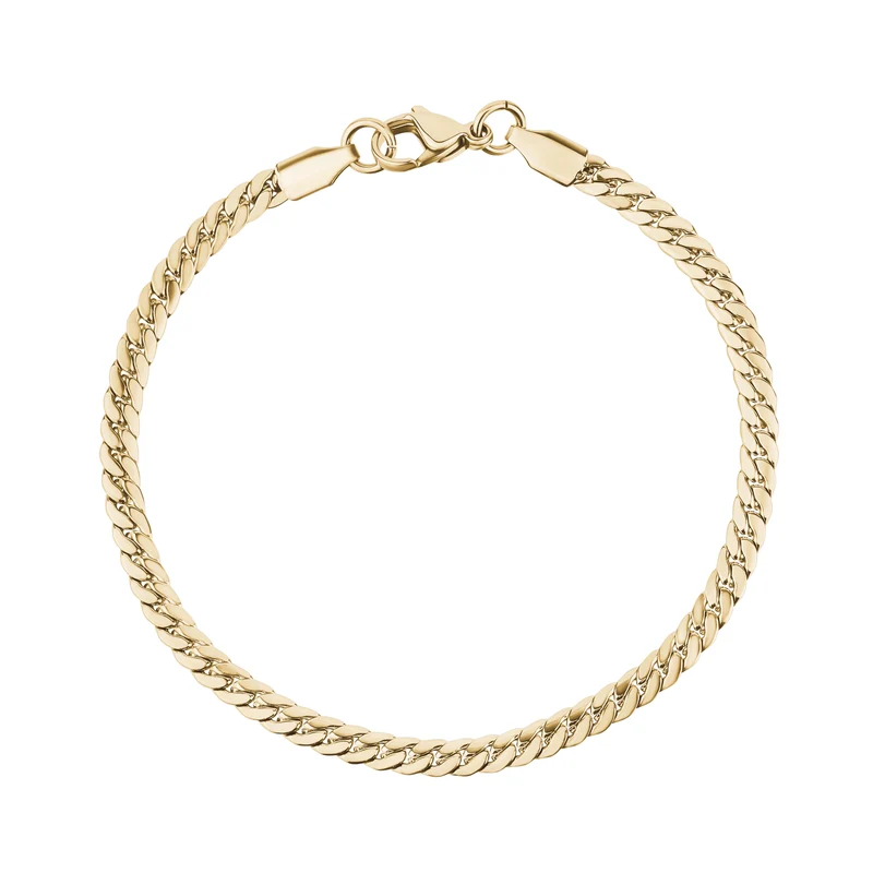 Bracelet plat à maillons cubains Miami