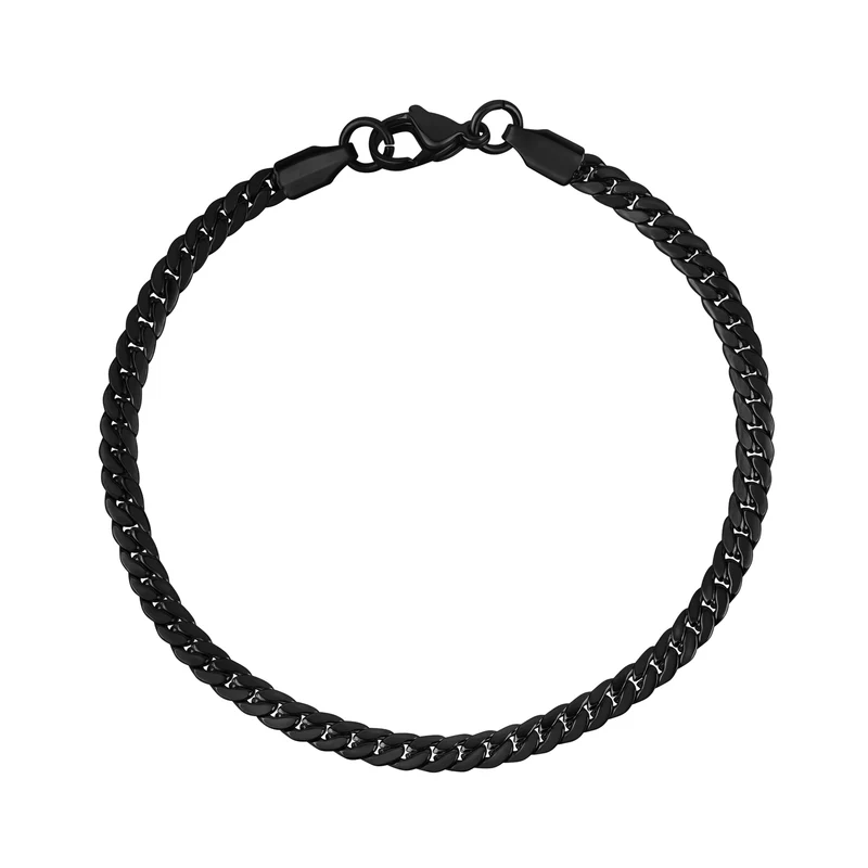Bracelet plat à maillons cubains Miami