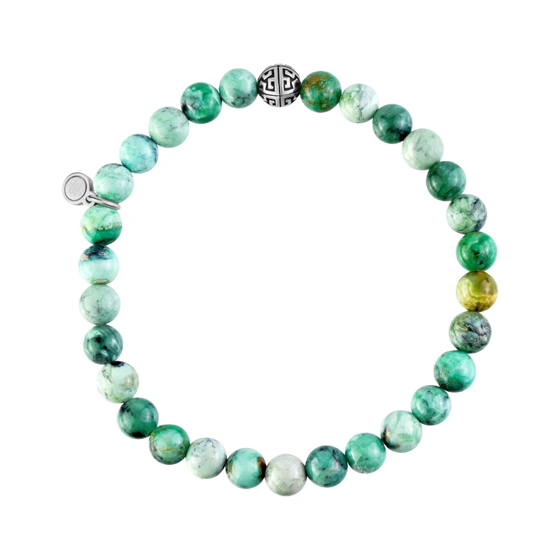 Bracelet de perles de Variscite verte | 6MM