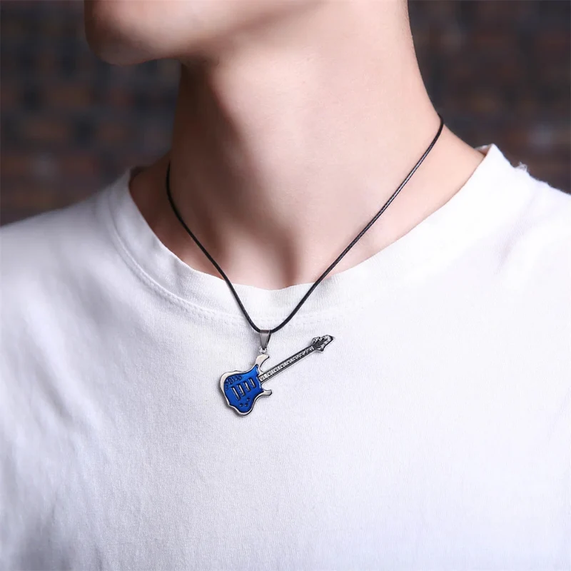 Collier Pendentif Guitare Couleurs