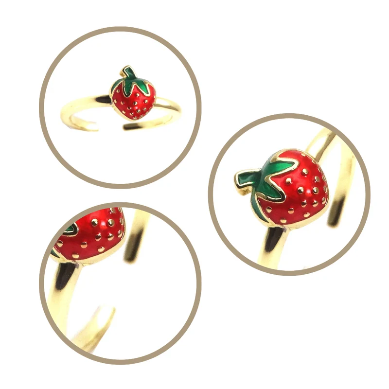Bague Dorée Fraise