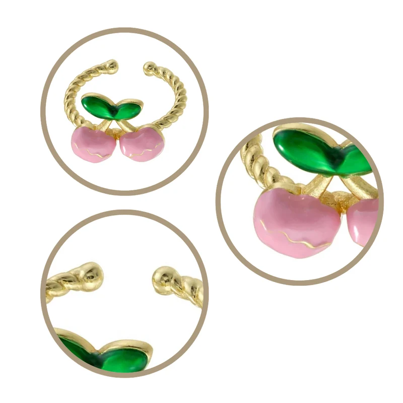 Bague Double Cerise Rose