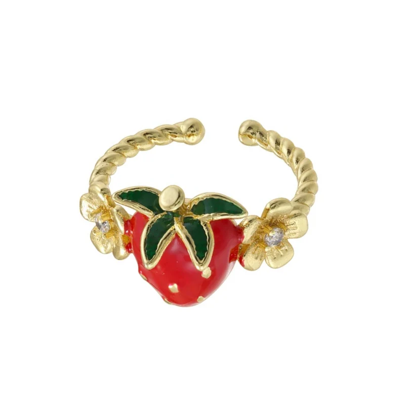 Bague Fraise et Fleurs