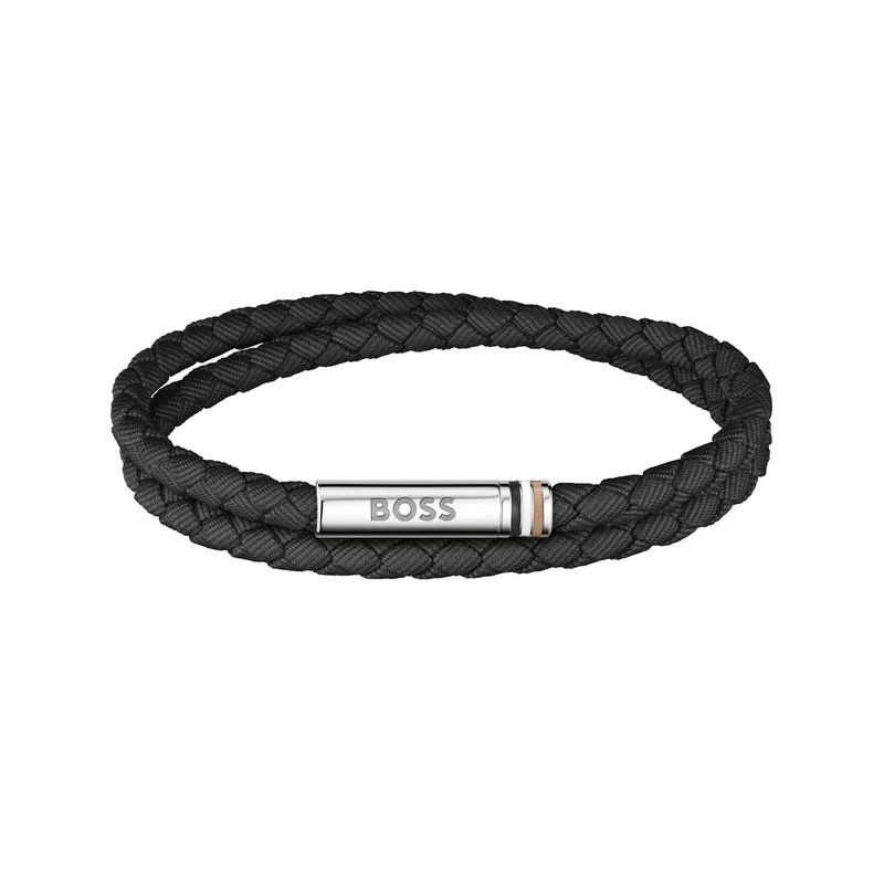 Hugo Boss Fibre Synthétique Noir Homme Bracelet Tressé HBJ1580796