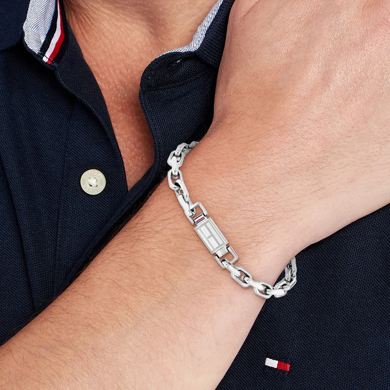 Tommy Hilfiger Acier Inoxydable Argenté Homme Bracelet Chaîne TJ2790715