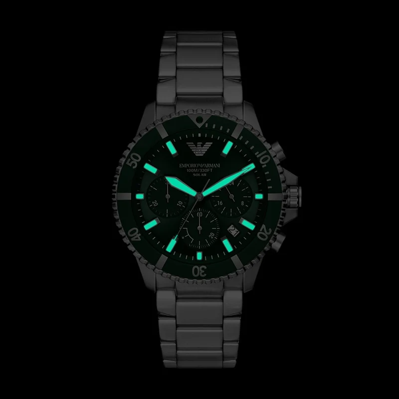 Emporio Armani World Explorer Solar Green Dial Watch AR11741