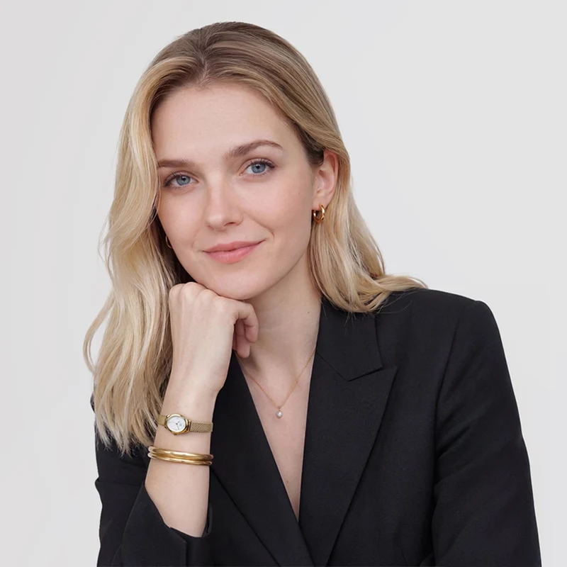 Daniel Wellington Ophelia Mini Mesh White doré montre femme DW00100939