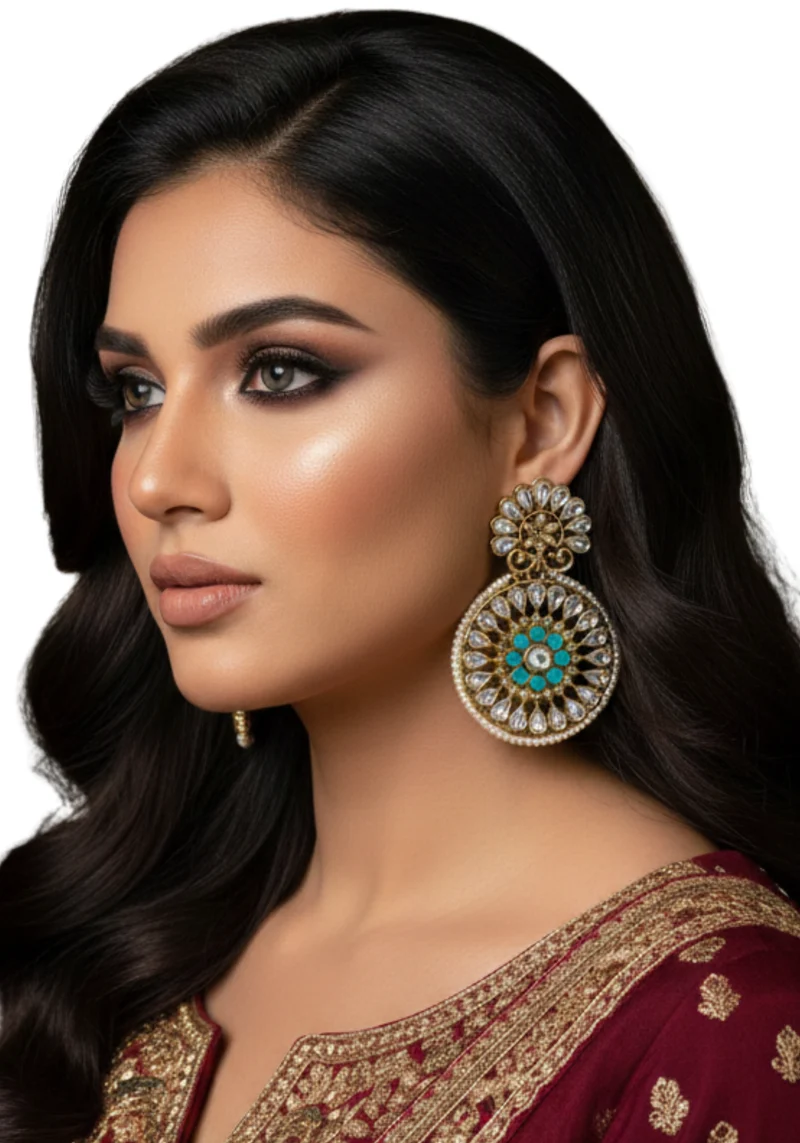 Boucles Indiennes Turquoise Suguna