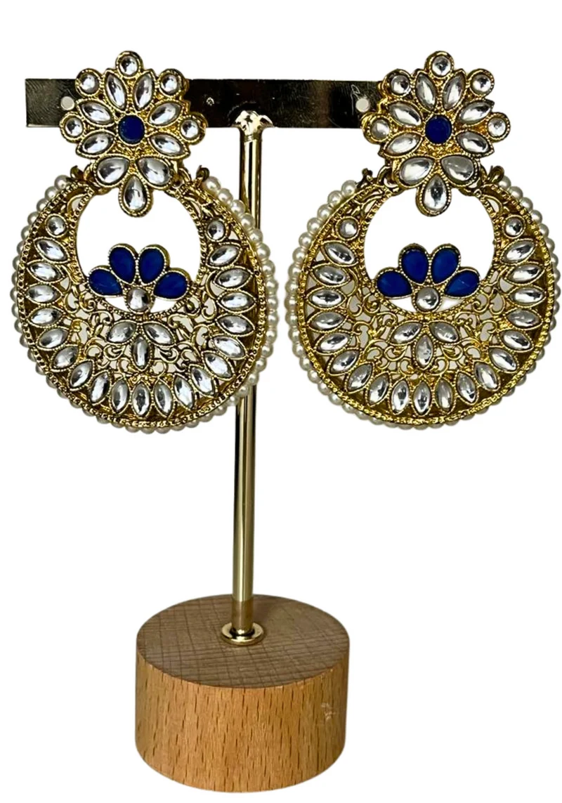 Boucles Indiennes Sahanas – Bleu Royal