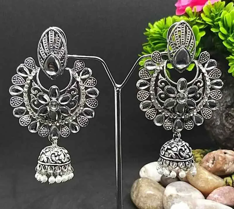 Boucles argentées Jhumka Savitri
