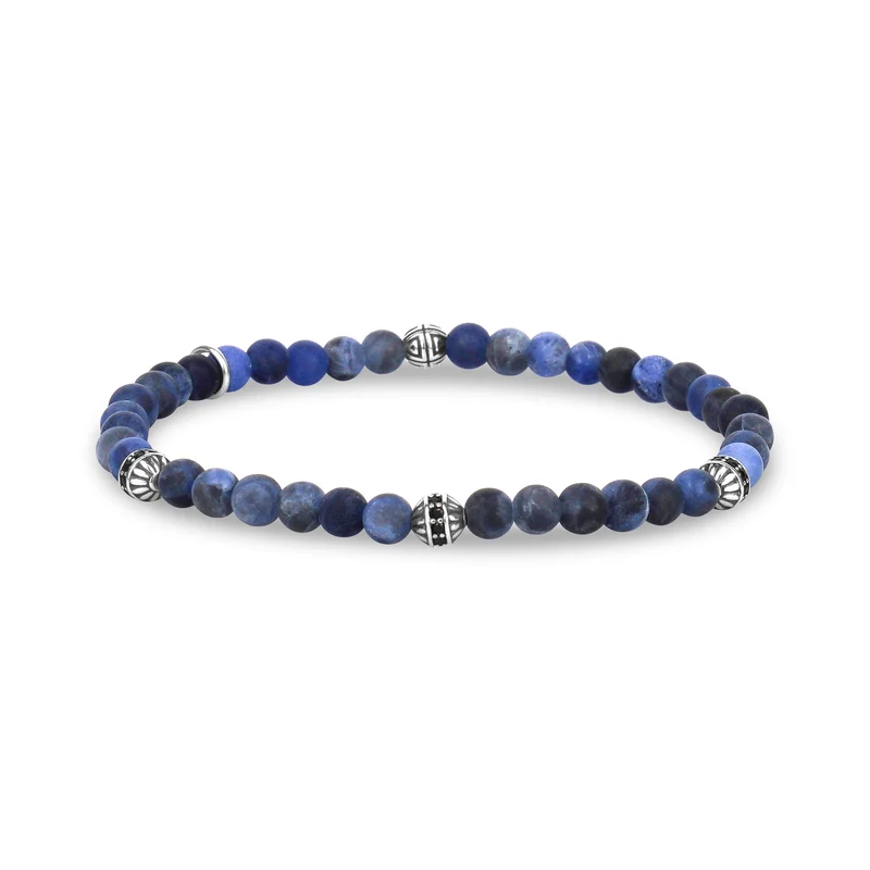 Bracelet de perles enigma en sodalite mate