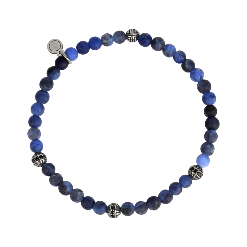 Bracelet de perles enigma en sodalite mate