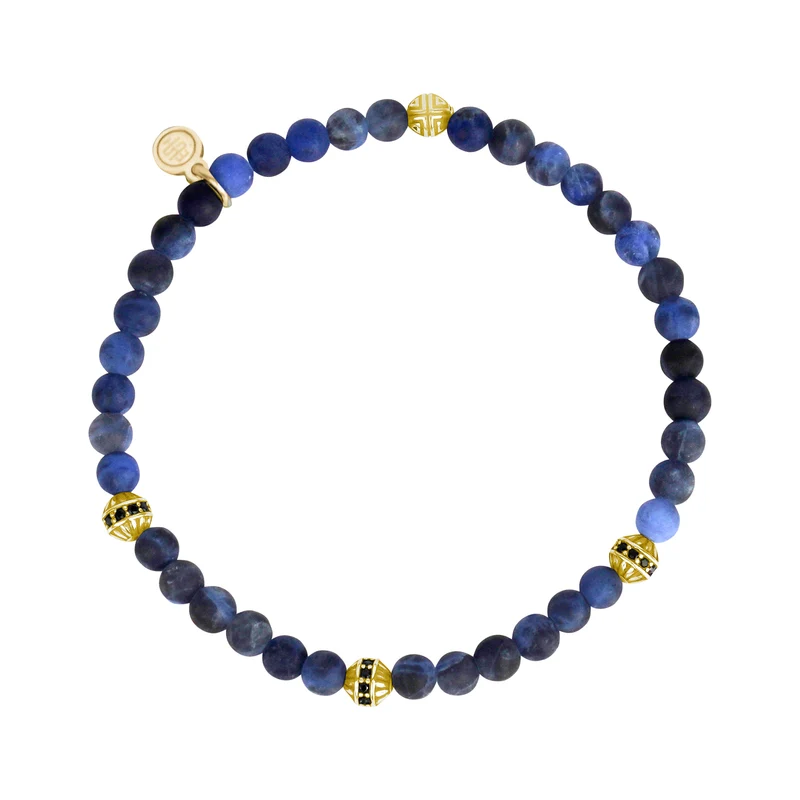 Bracelet de perles enigma en sodalite mate