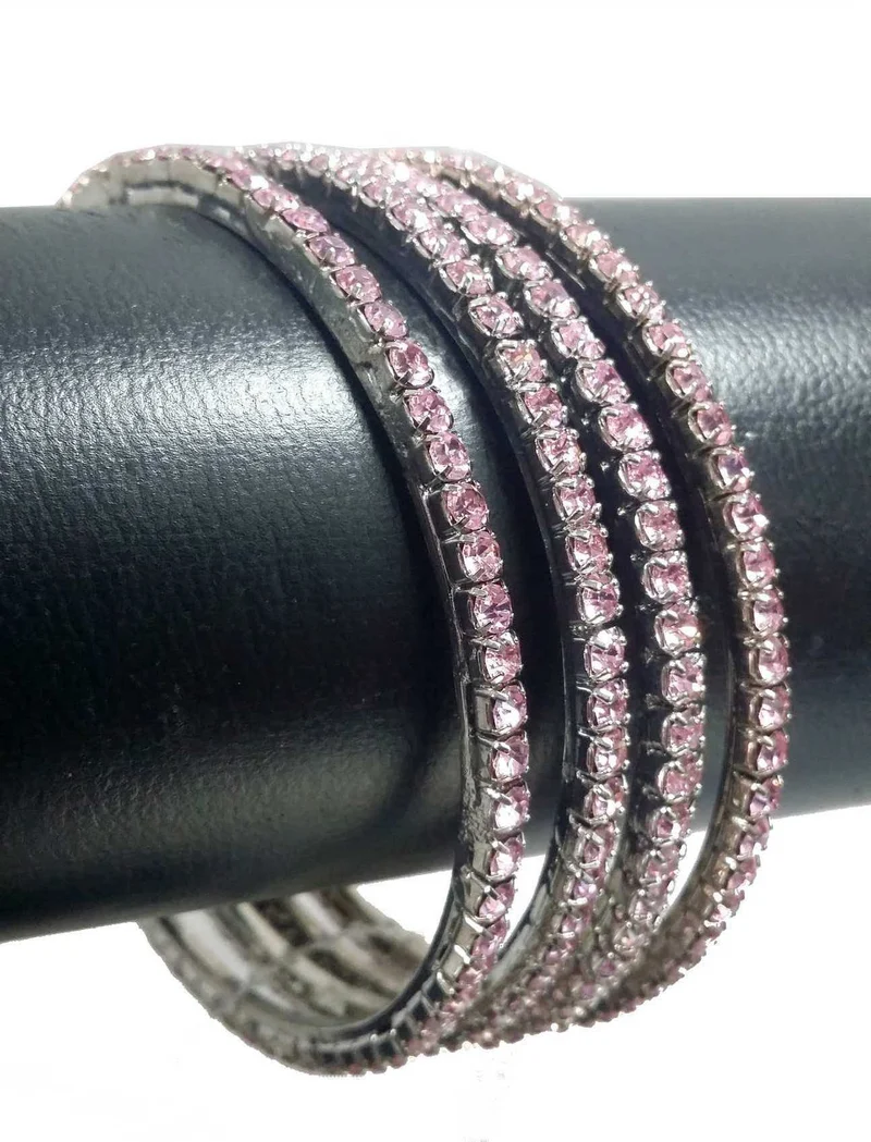 Bracelets soirée avec Pierres - Rose argenté