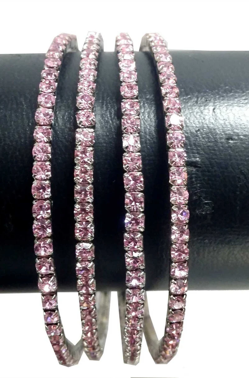 Bracelets soirée avec Pierres - Rose argenté