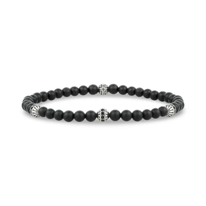 Bracelet de perles Enigma noir mat
