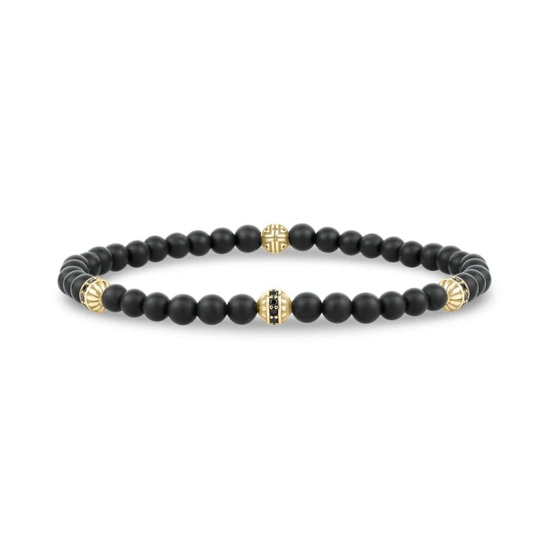 Bracelet de perles Enigma noir mat