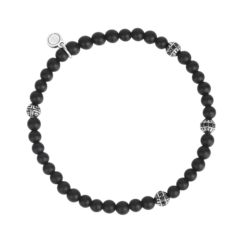 Bracelet de perles Enigma noir mat