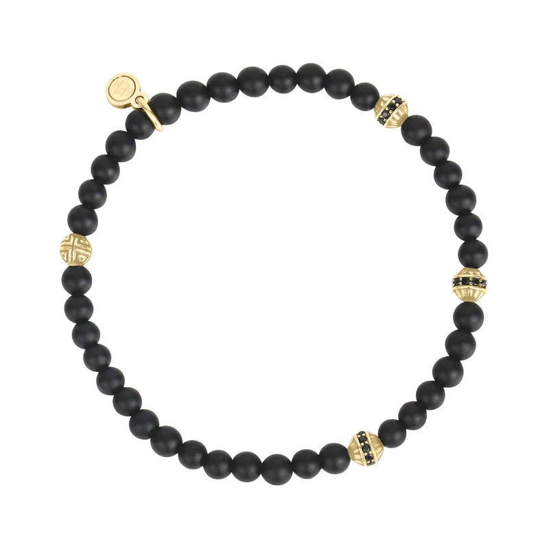 Bracelet de perles Enigma noir mat