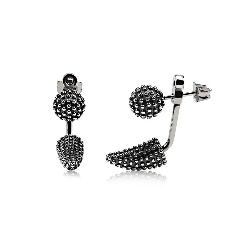 Boucles d'oreilles boules et pointes texturées