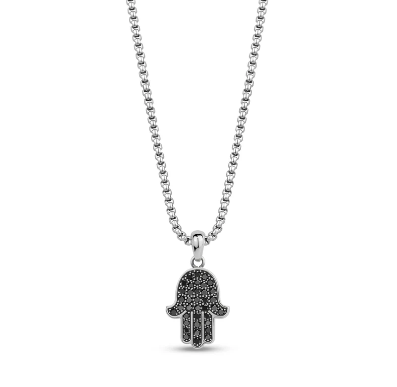 Pendentif Hamsa serti de pierres