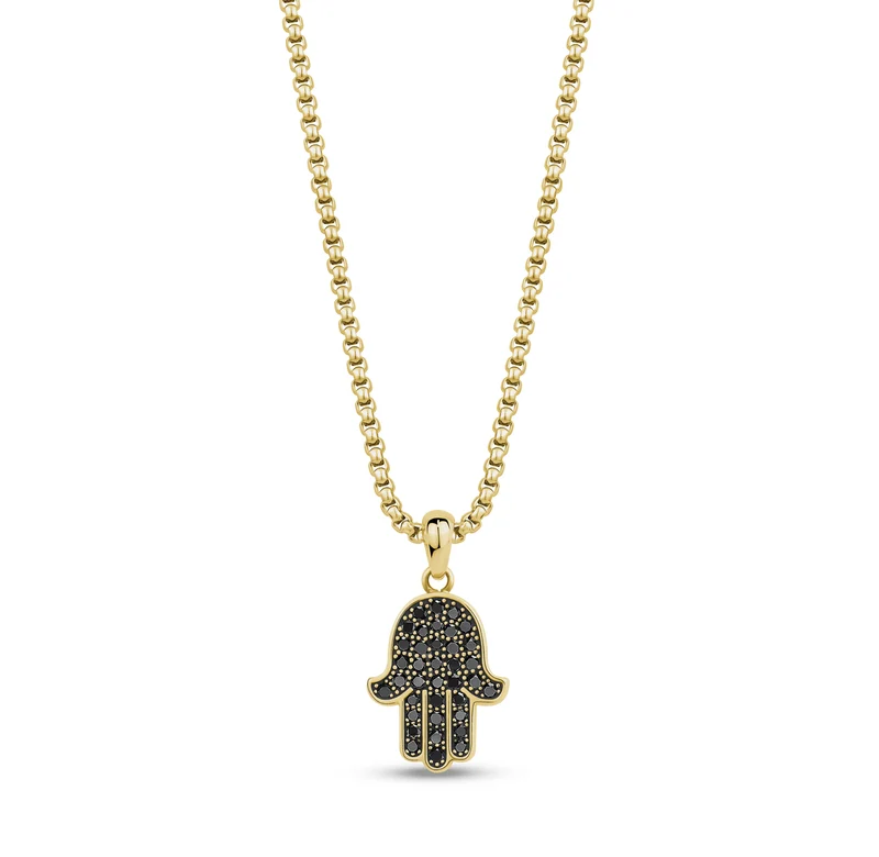 Pendentif Hamsa serti de pierres