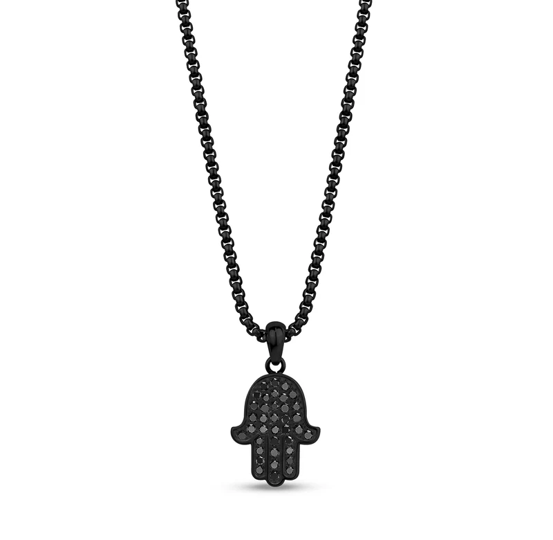 Pendentif Hamsa serti de pierres