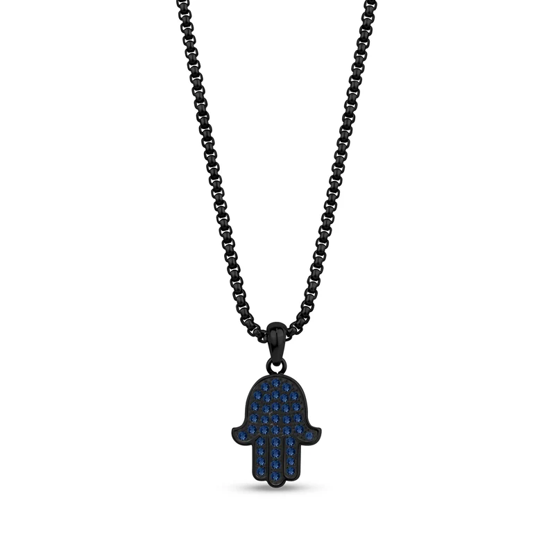 Pendentif Hamsa serti de pierres