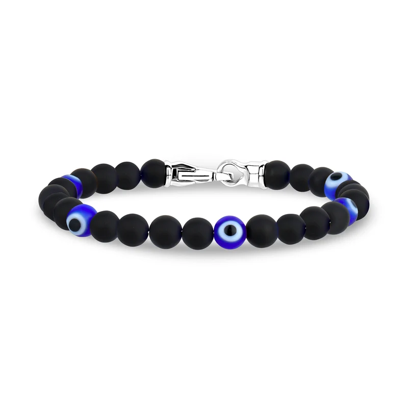 Bracelet Oeil du Mal en Onyx noir - 6MM