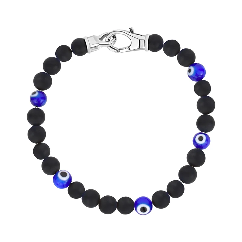 Bracelet Oeil du Mal en Onyx noir - 6MM