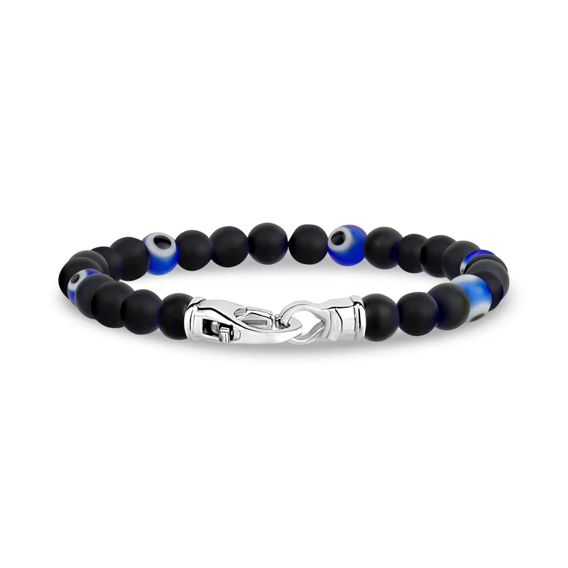 Bracelet Oeil du Mal en Onyx noir - 6MM