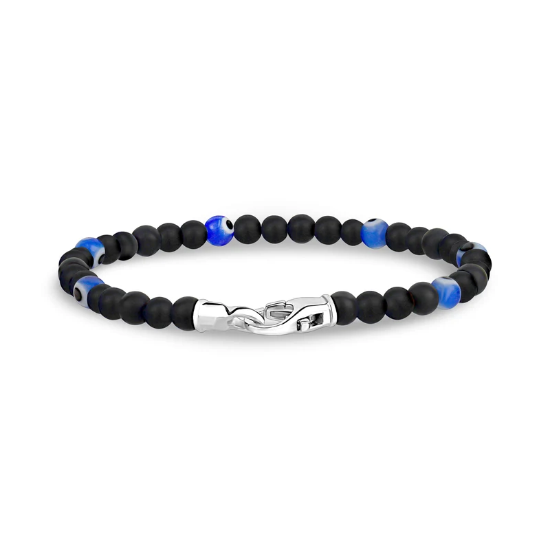 Bracelet Oeil du Mal en Onyx noir - 4MM
