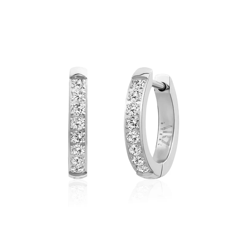 Boucles d'oreilles Huggie étroites serties de pierres