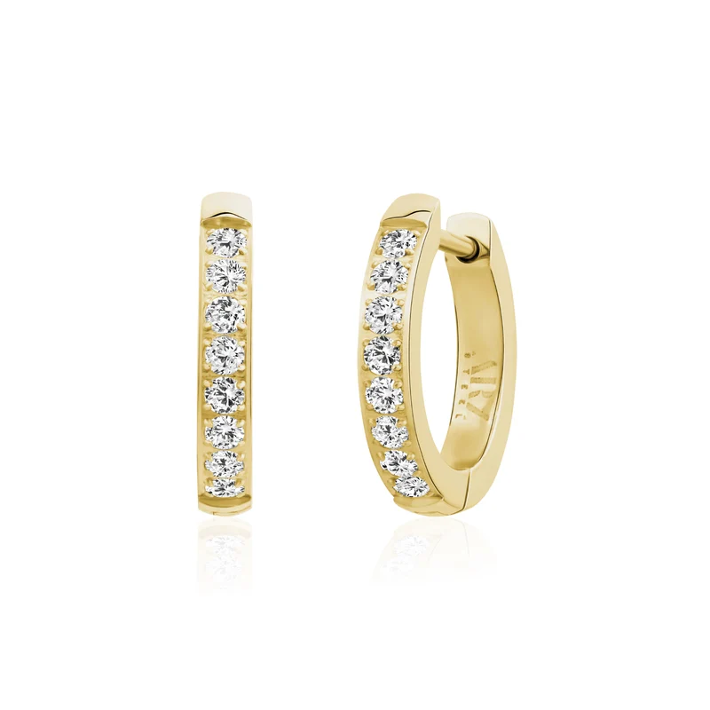 Boucles d'oreilles Huggie étroites serties de pierres