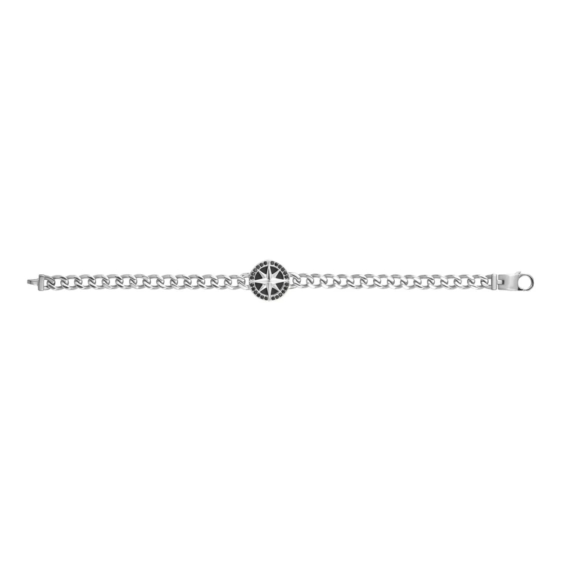 Bracelet boussole étoile du nord sertie de pierres