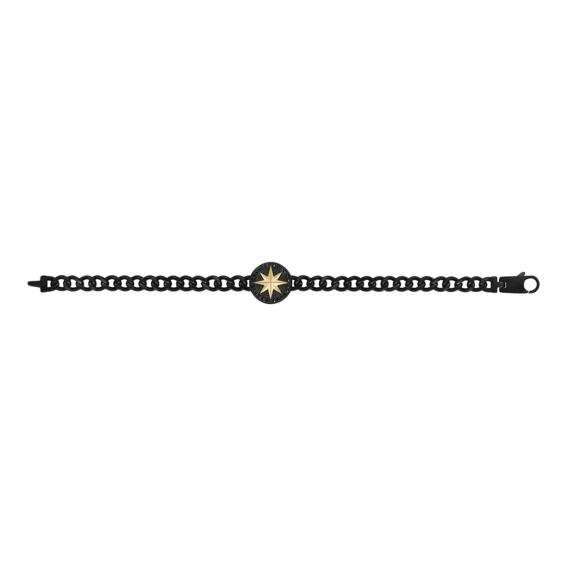 Bracelet boussole étoile du nord sertie de pierres