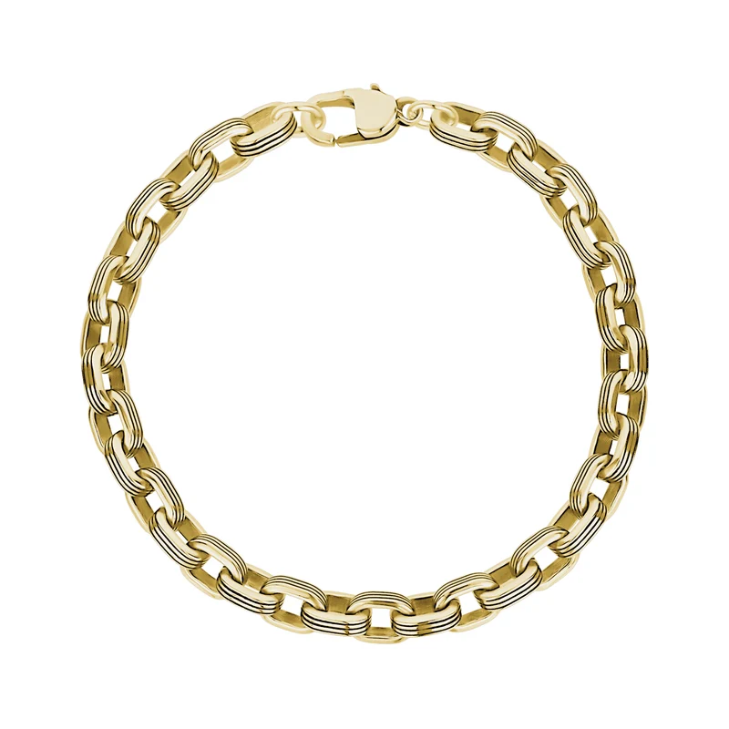 Bracelet à maillons ovales doublés de noir