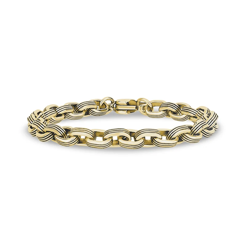 Bracelet à maillons ovales doublés de noir