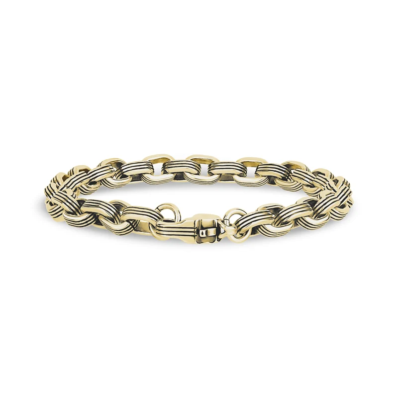 Bracelet à maillons ovales doublés de noir