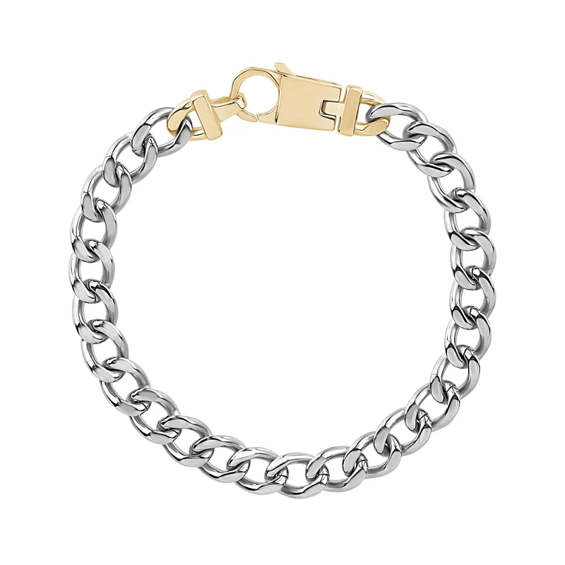 Bracelet à maillons cubains avec fermoir en or