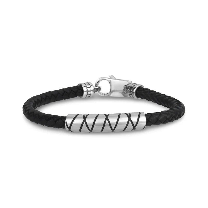 Bracelet en cuir avec accents croisés